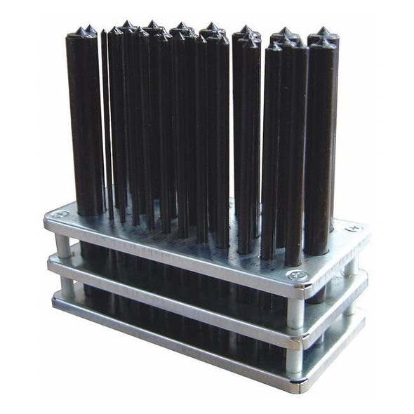 Westward Transfer Punch Set, 3/32 to 17/32 in, Steel, 28 Piece 22N849