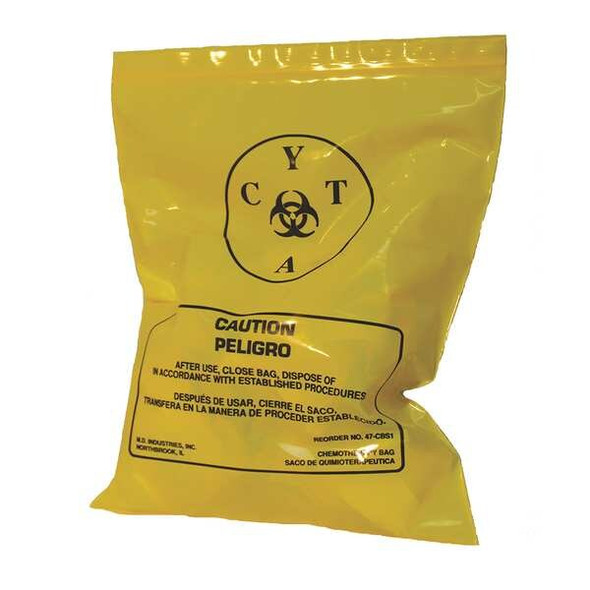 Manufacturer Varies Chemo Waste Bags, Ylw, PK100 3UAD5 Manufacturer Varies Chemo Waste Bags, Ylw, PK100 3UAD5