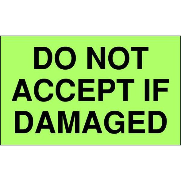 3" x 5" Adhesive Back Shipping Labels, Do Not Accept is Damaged, Pk500