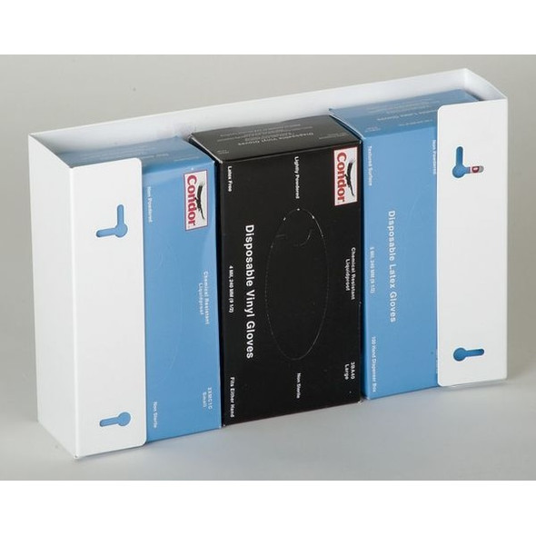 Manufacturer Varies Glove Dispenser, Steel, Holds (3) Boxes ,White ,10"H x 18"W x 3-3/4"D 6GKZ8