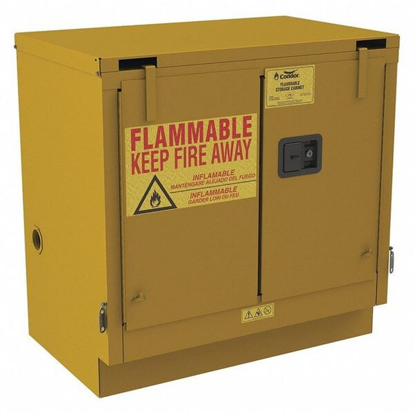 Condor HazmatStorageCabinet,Yellow,Steel 491M66