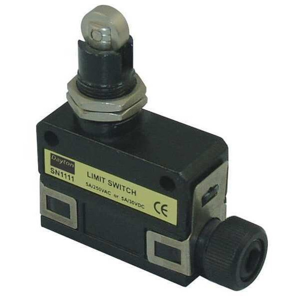 Limit Switch, Plunger, Roller, SPDT, 5A at 240V AC, Actuator Location: Top