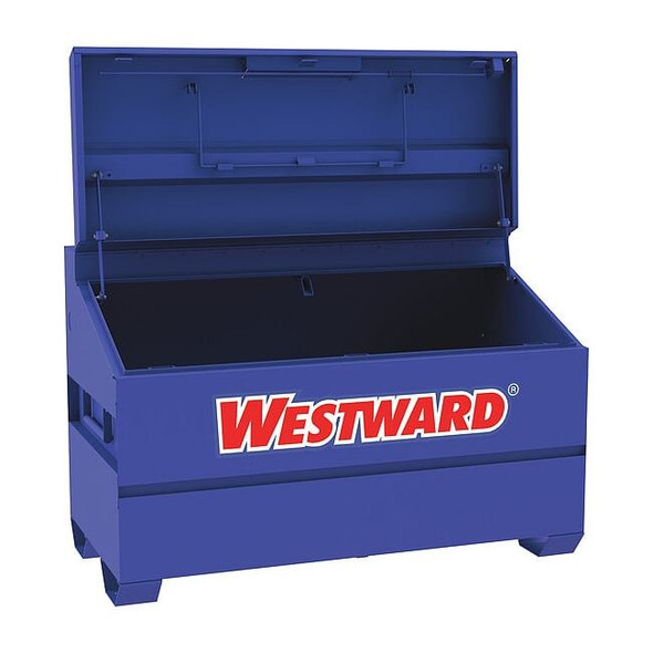 WESTWARD Slope-Lid Jobsite Box, Blue, 31 cu ft, 60" W x 30" D x 40" H