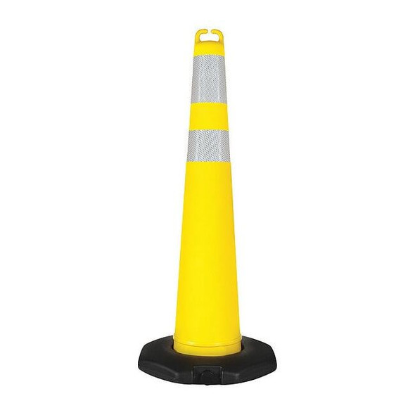 Traffic Cone, Polyethylene, Engineer, 42 in Height, 4.23 lb, Yellow