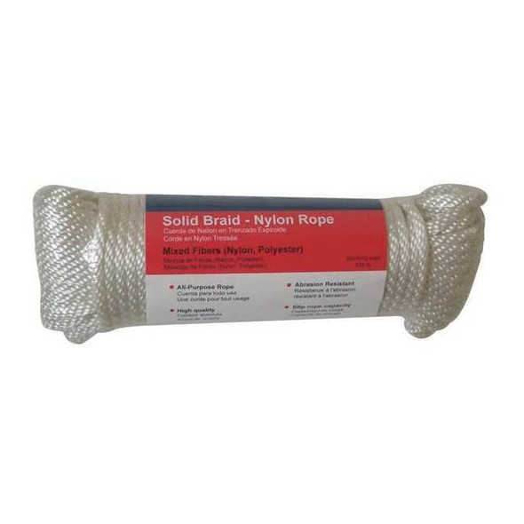 Manufacturer Varies Rope,Nylon,Braided,3/8 In. dia.,100 ft L 12U278