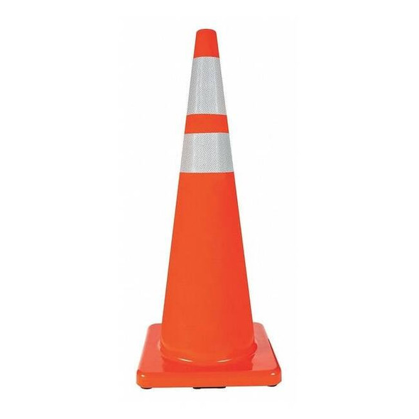 Traffic Cone, PVC, High-Intensity Prismatic, 36 in Height, 12 lb, Orange
