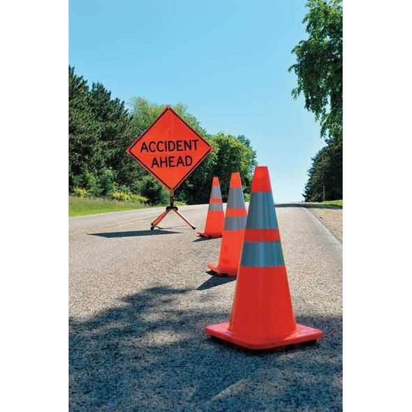 Manufacturer Varies Traffic Cone, PVC, High-Intensity Prismatic, 28 in Height, 7 lb, Orange 6FHC6