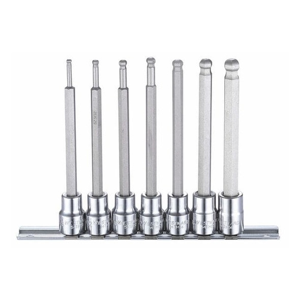 Westward 3/8" Drive Socket Bit Set, SAE, 7 pcs 54TM49