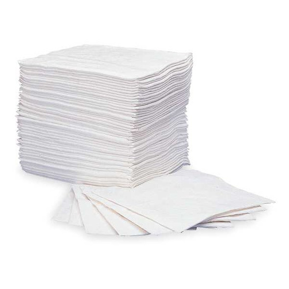 Oil-Dri Sorbent Pad, 23 gal, 15 in x 19 in, Oil, White, Polypropylene L90850