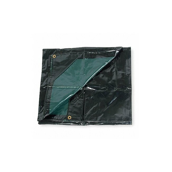 Standard Duty Tarp, 9 ft 4 in x 9 ft 6 in, 15 Mil, Black, Vinyl