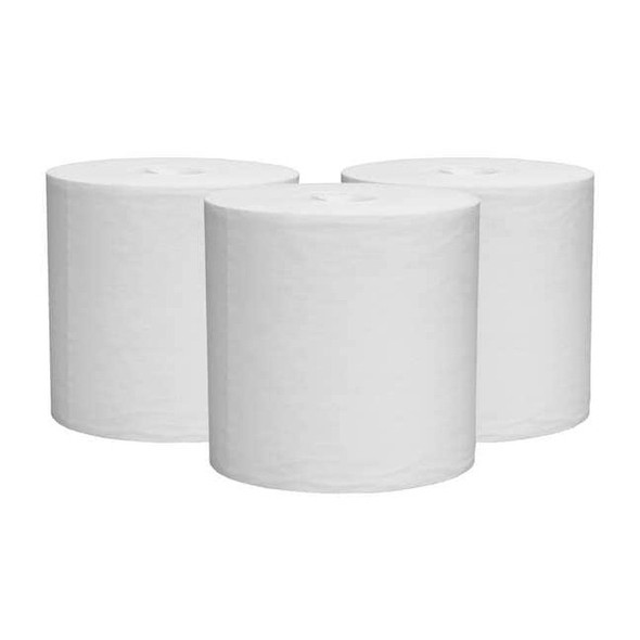 Power Clean X70 Medium Duty Cloths, Center Pull Roll, Long Lasting, White, 3 PK
