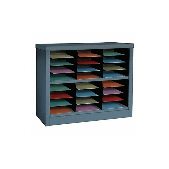 Manufacturer Varies Horizontal Literature Organizer 24 Compartments, Gray 5CRY0