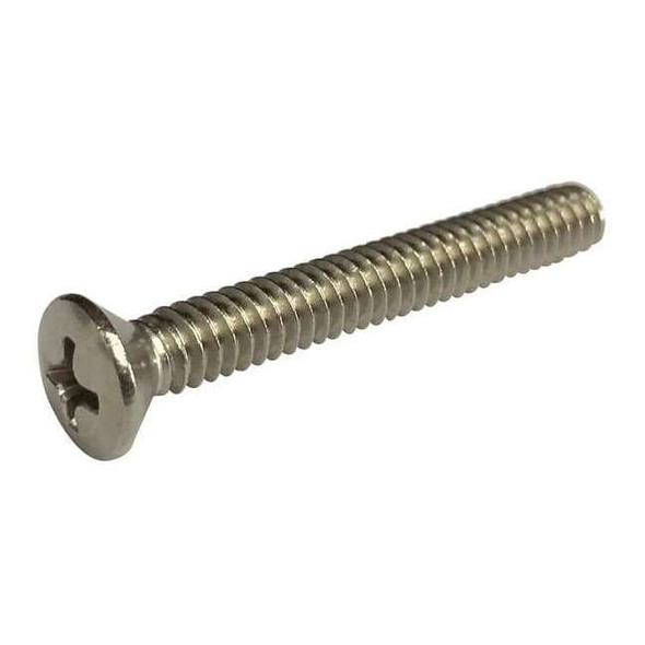 #10-32 x 2 in Phillips Oval Machine Screw, Plain 18-8 Stainless Steel, 100 PK
