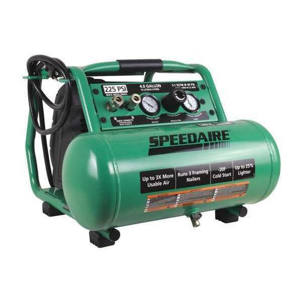Speedaire Portable Air Compressor,Oil Free,1.70 HP AM1-HE15-03QG