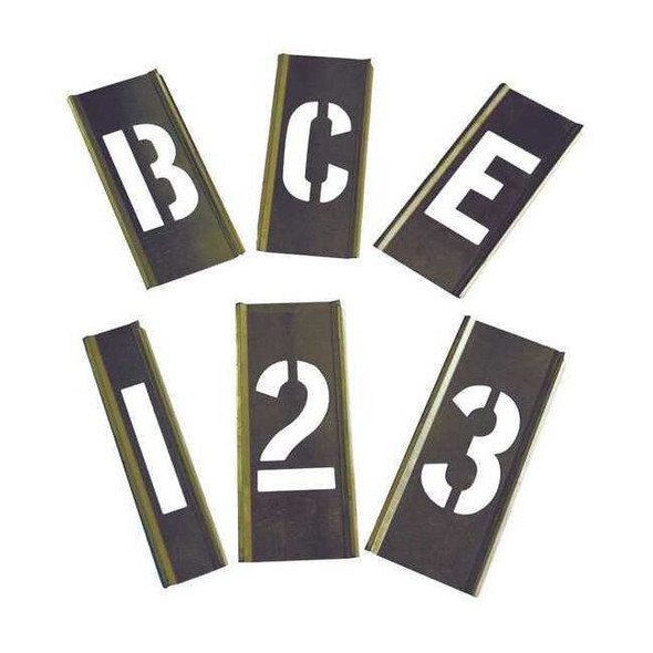 Manufacturer Varies Interlocking Stencil, Numb&Letters, Brass, 6A231 6A231
