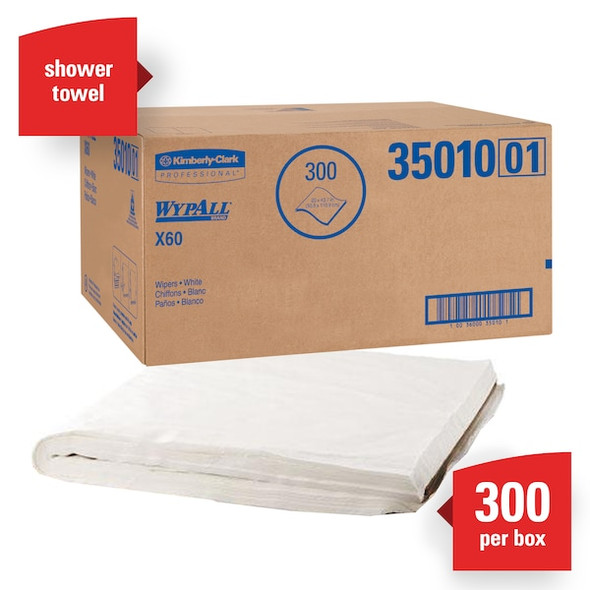 WypAll General Clean X60 Multi-Task Cleaning Cloths (35010), Shower Towels Hydroknit, 20' x 43.7"