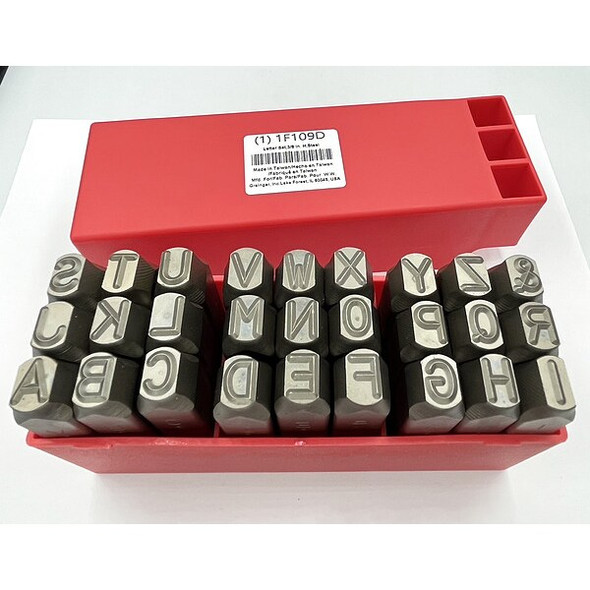 Manufacturer Varies Letter Set,3/8 In. H,Steel 1F109