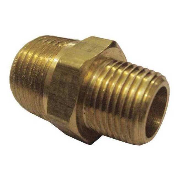 Reducing Nipple Brass Reducing Nipple, 1/2 in Male NPT X 3/8 in Male NPT, 10 PK