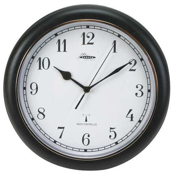 Manufacturer Varies 12-1/8" Analog Quartz Atomic Wall Clock, Black 2CJA3