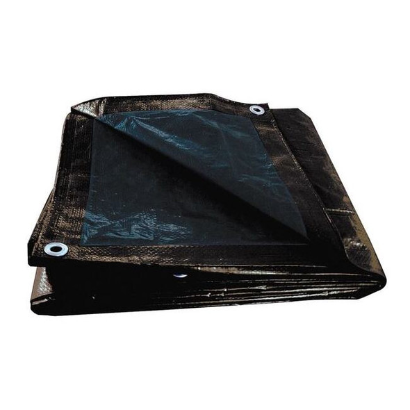 Standard Duty Tarp, 38 ft 6 in x 59 ft, 5.1 Mil, Brown/Black, Polyethylene