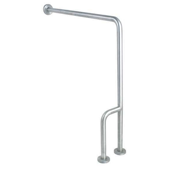 Wall Mounted, Left Grab Bar Floor-to-Wall, 30" L, Stainless Steel, Satin