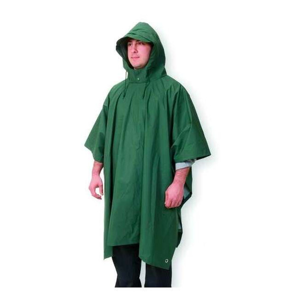 Condor Rain Poncho,Reusable,Green,50" L 1EJY1