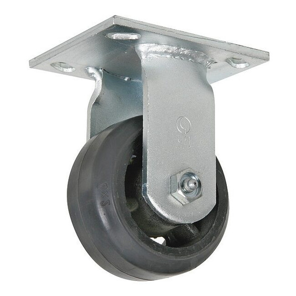 Manufacturer Varies Rigid Plate Caster,Rubber,5 in.,400 lb. 1NWJ3
