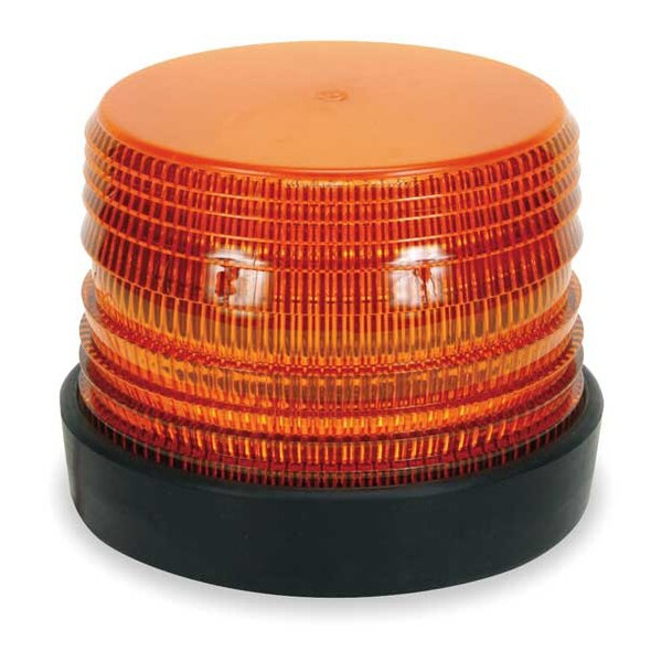 Warning Light, Amber, Strobe Tube, 12 to 80V DC, 72 FPM, 5 3/4 in Dia., Surface
