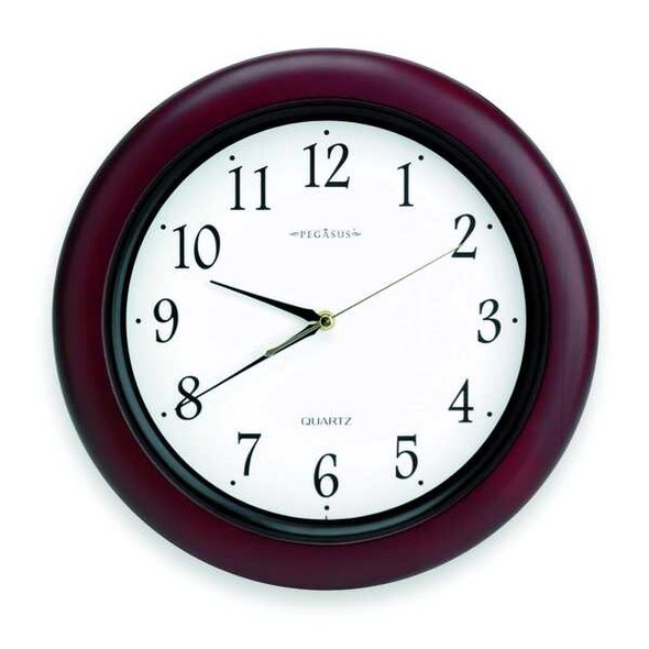 Manufacturer Varies 14" Analog Quartz Wall Clock, Burgundy 6NN69
