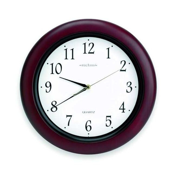 Manufacturer Varies 14" Analog Quartz Wall Clock, Burgundy 6NN69