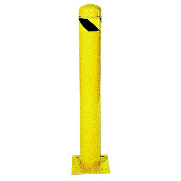 Bollard, Bolt-On, Carbon Steel, Dia 4 1/2 in, Safety Yellow