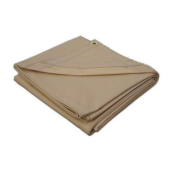 Heavy Duty Tarp, 11 ft 4 in x 23 ft 6 in, 20 Mil, Tan, Vinyl
