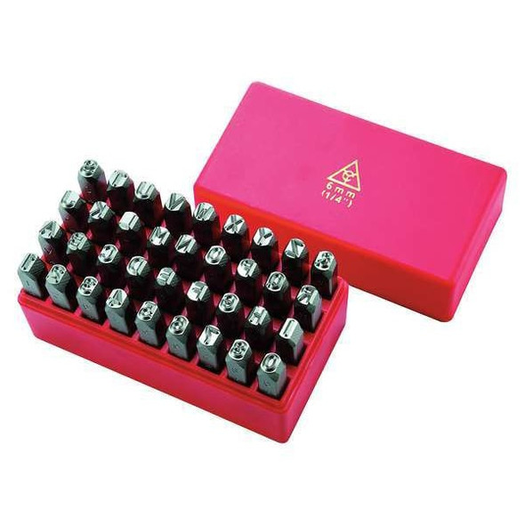 Manufacturer Varies Letter and Number Set,3/32 In. H,Steel 1F110