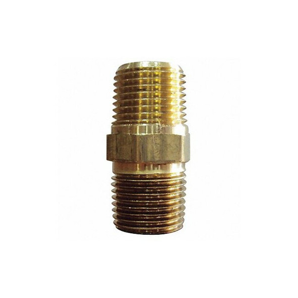 Hex Nipple Brass Hex Nipple, 1/2 in Male NPT X 1/2 in Male NPT, 10 PK