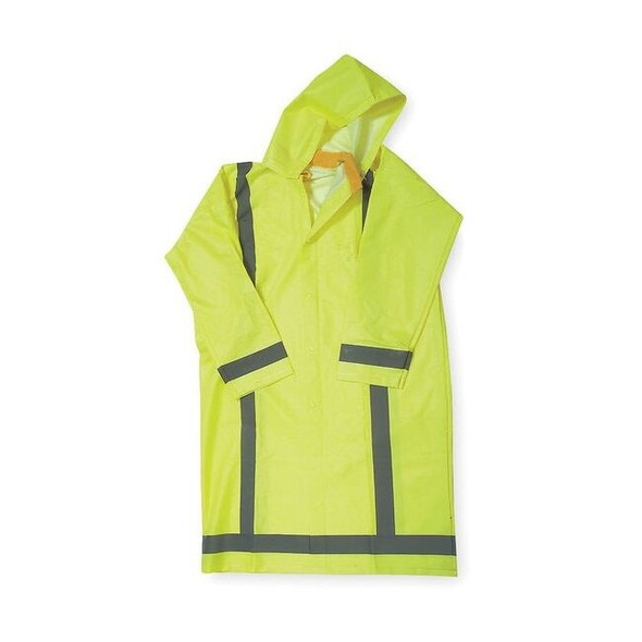 Condor Hi-Vis Rain Jacket, PVC, Class 3 Green, L 4GE74