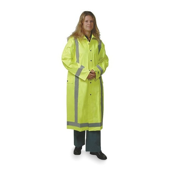 Condor Hi-Vis Rain Jacket, PVC, Class 3 Green, 3XL 4GE77