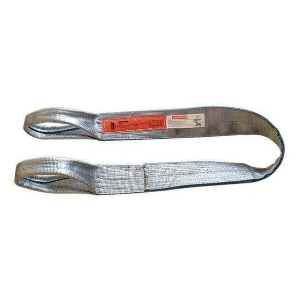 Dayton Web Sling, Type 3, 10 ft L, 3 in W, Polyester, Gray 2MKA3
