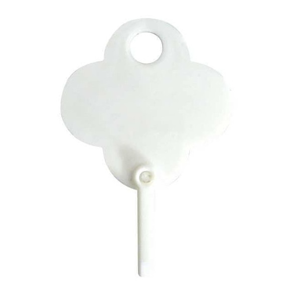 Manufacturer Varies Key Tag, White, Plastic, Reusable, Shamrock, 100 PK 33J873