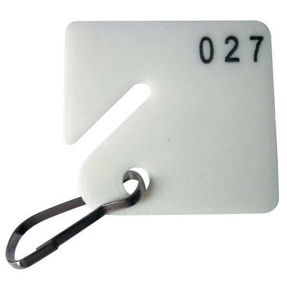 Manufacturer Varies Key Tag, White, Square-Slotted, Nickel Plated 100 PK 33J888