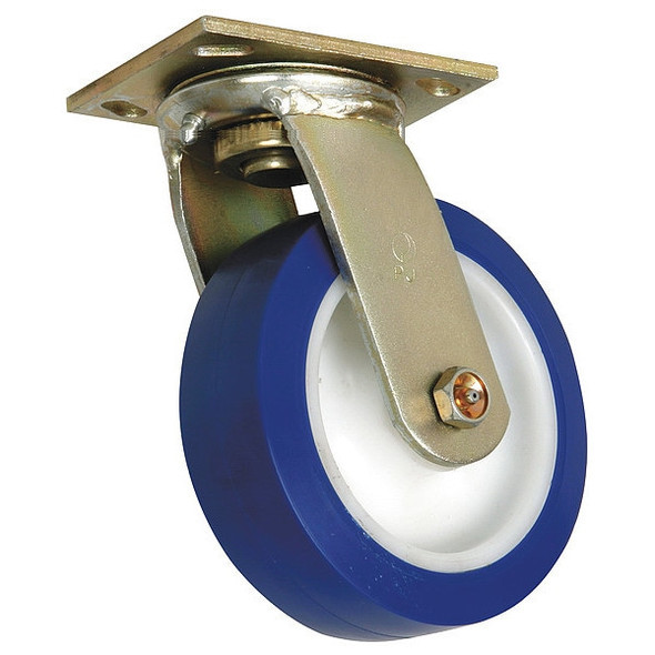 Manufacturer Varies Swivl NSF-Listed Plate Caster,Poly,5 in.,750 lb.,Blu 1ULE9