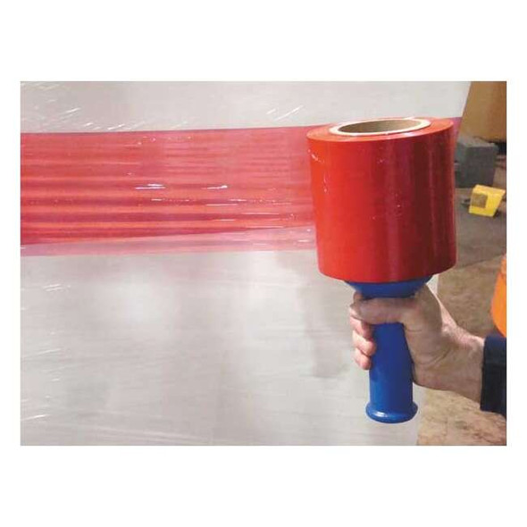Stretch Wrap, 5" W x 1000 ft. L, 80 ga, Cast Style, Red, Standard Duty