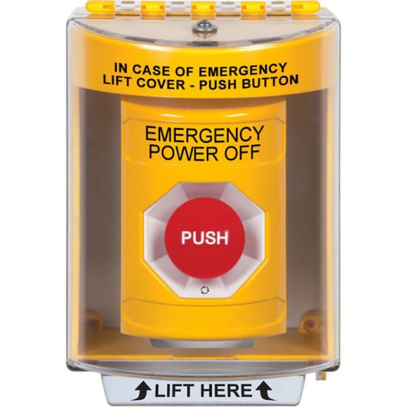 Safety Technology International Emergency Power Off Push Button,2-7/8" D SS2271PO-EN