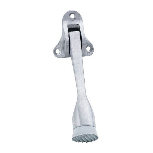 Ives Door Holder, Solid Brass, Silver, 4"H x 1"W FS455-4 US26D