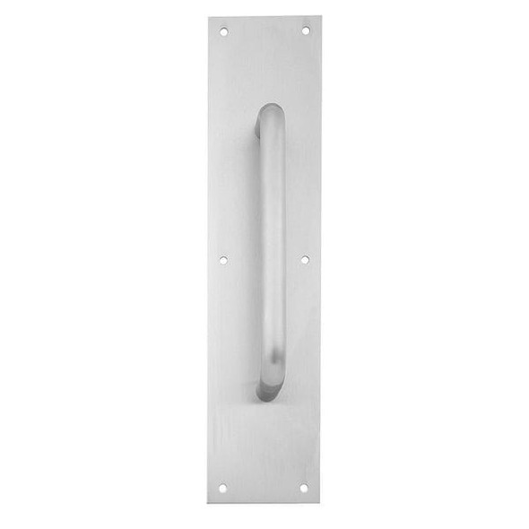 Door Pull Plate, Stainless Steel, 15"L x 3.5"W, 1.5" Proj.
