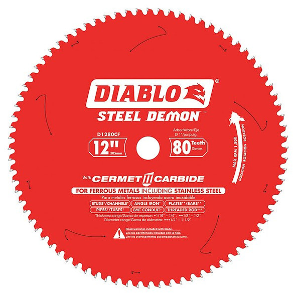 Diablo 12",80-Teeth Circular Saw Blade D1280CF