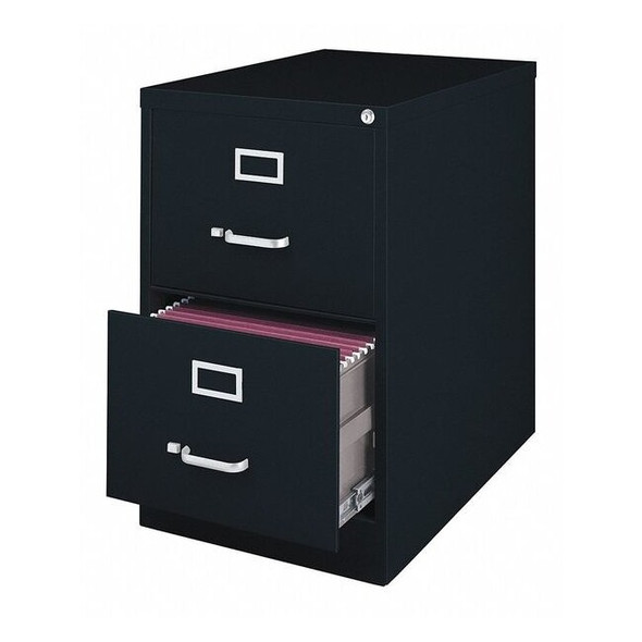 Hirsh 18" W 2 Drawer Vertical File Cabinet, Black,  Legal 14419