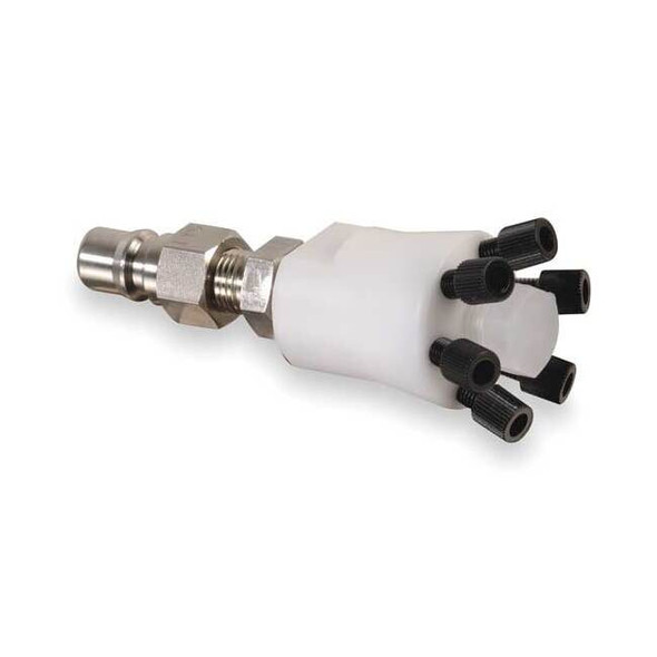 Justrite Silver/White Polypropylene/Stainless Steel HPLC Manifold 28177