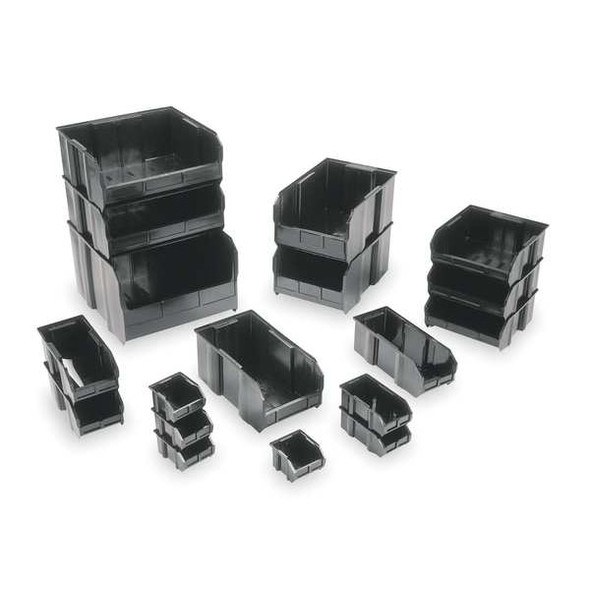 Quantum Storage Systems HangandStackBin,14.75inL,8.25inW,Plastic QUS240CO