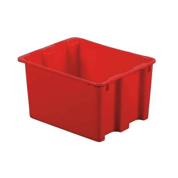 Hang & Stack Storage Bin, Plastic, Red, 12 in H, 17 in W, 21 in L