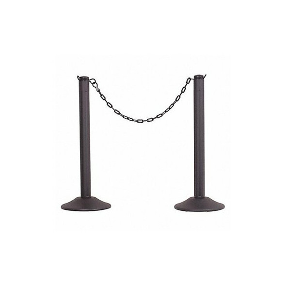 Heavy Duty Stanchion, Black, 37 7/8 in Post Height, matte